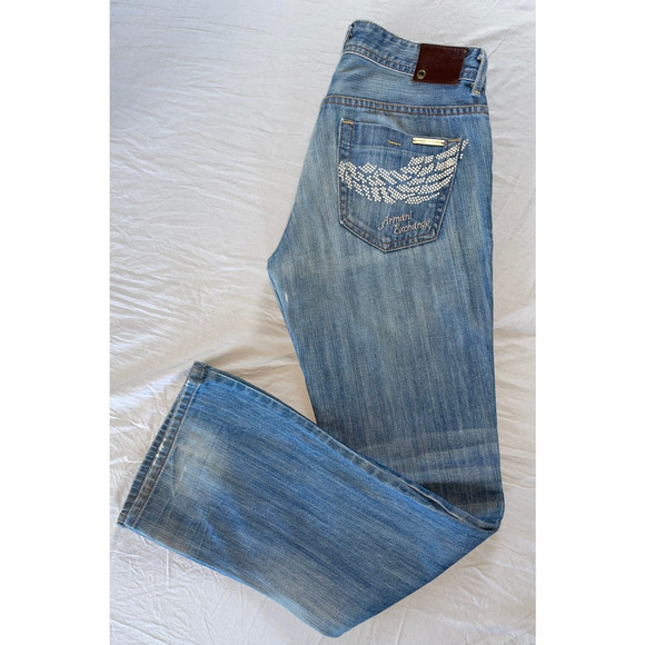 Armani Exchange A/X Boot Cut Stretch Denim Jeans Women's Size 6S - Picture 1 of 11